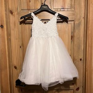 Lace Ivory Flower Girl/Baptism Dress